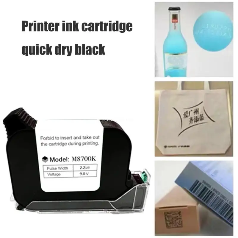 Imagem -04 - Cartucho Jato de Tinta Preto de Secagem Rápida M8700k para Impressora Jato de Tinta Portátil Funciona em Papel Tecido Madeira Cerâmica Vidro Vários