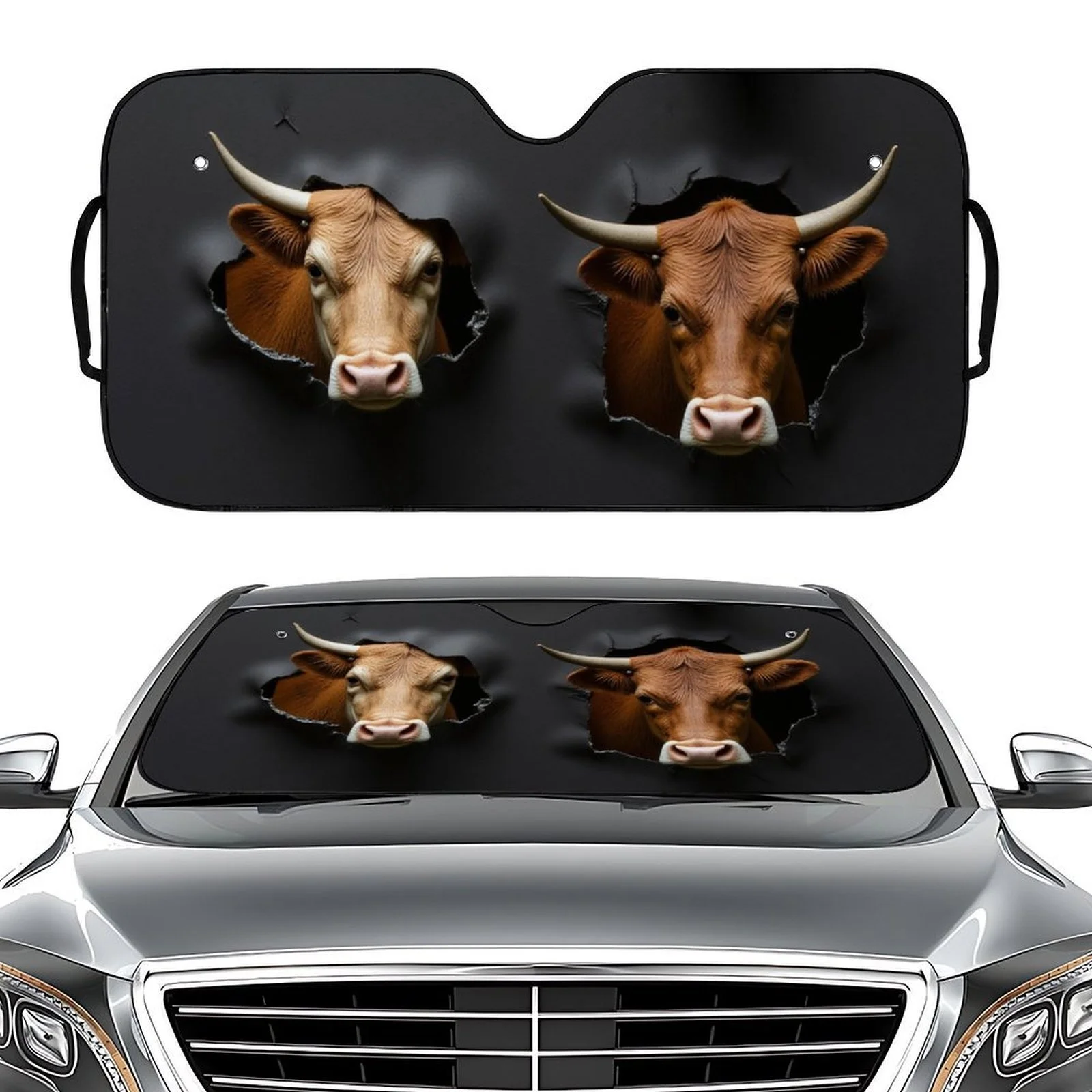 

Одна упаковка солнцезащитного козырька на лобовое стекло автомобиля с коровьим принтом для большинства моделей грузовиков, внедорожников и седанов