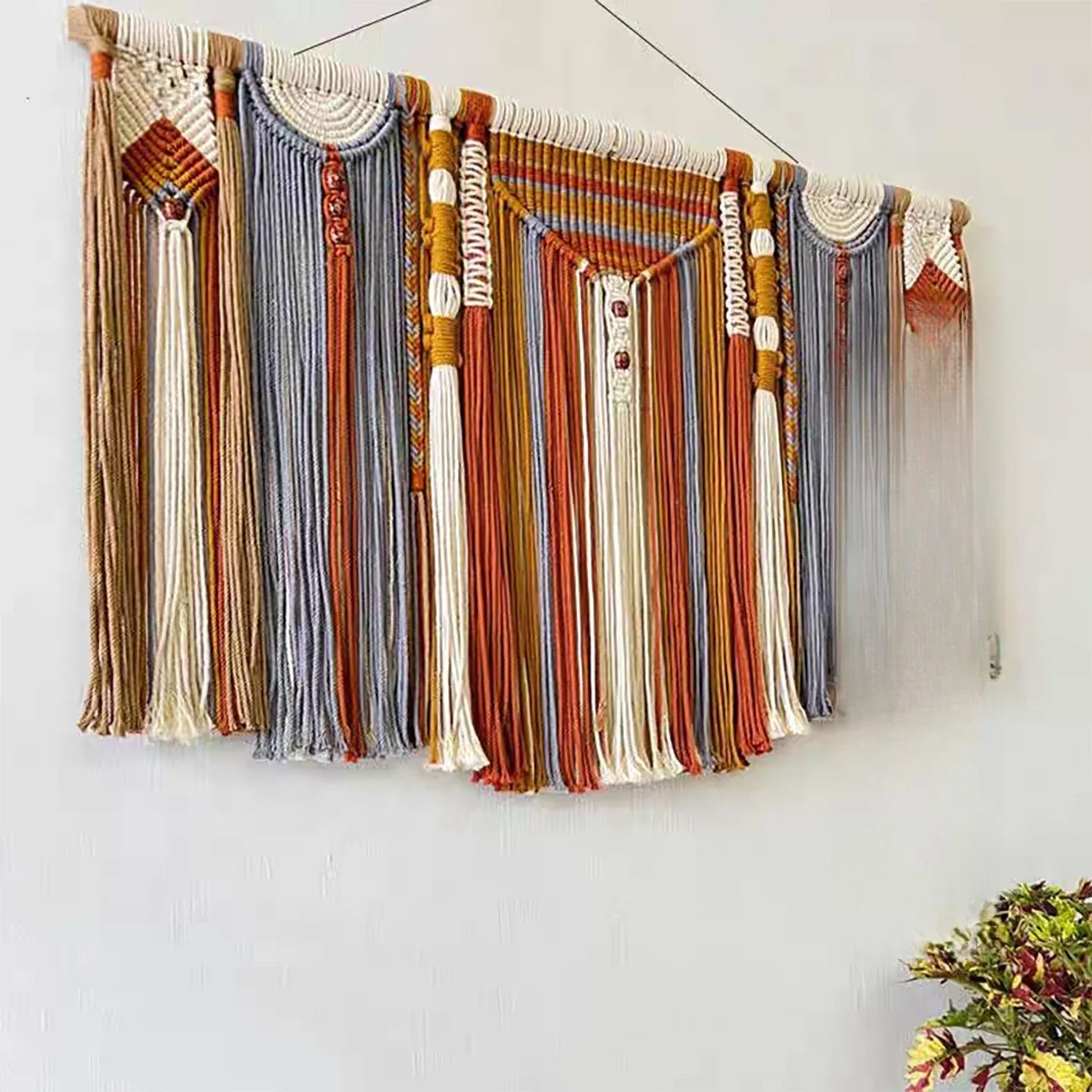Wind wall decoration, color matching tapestries, homestay bar entrance pendant, wabi-sabi wind bedside wall hanging