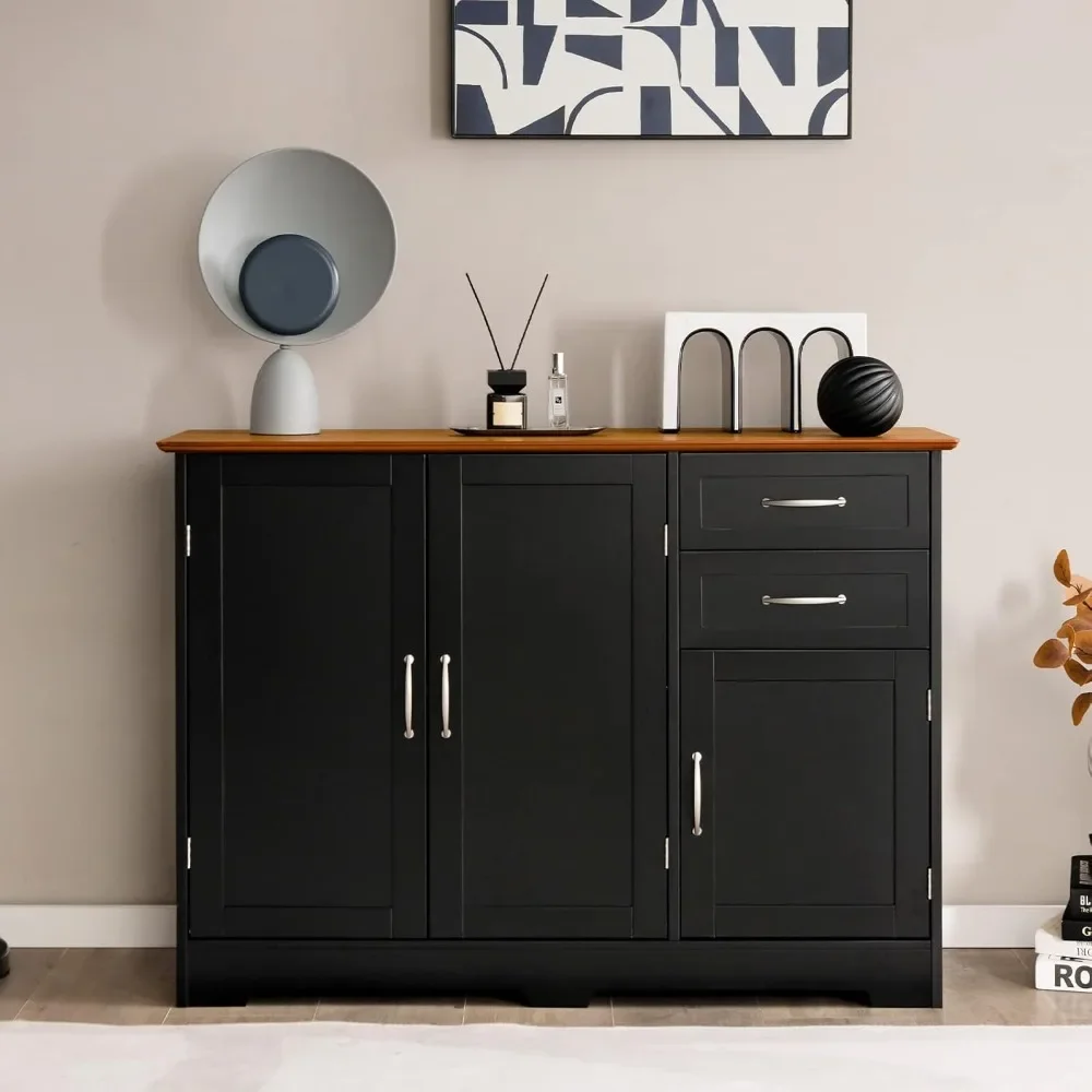 

Buffet Cabinet, Kitchen Sideboard with Storage Cabinets & Drawers, Adjustable Shelf, Modern Credenza Coffee Bar Server Console