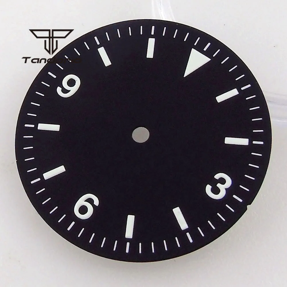tandorio 36 mm gebürstetes 20-Bar-Tauchfliegeruhrengehäuse aus Edelstahl + 29 mm Zifferblatt + Zeiger, passend für NH35 NH36 NH34 ETA2824 PT5000 ST2130 Uhrwerk 7