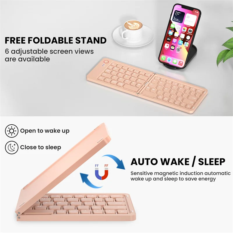 Portable Bluetooth Folding Keyboard for IOS/Android/Windows Tablet Mobile Phone Portable Keyboard Computer Accessories