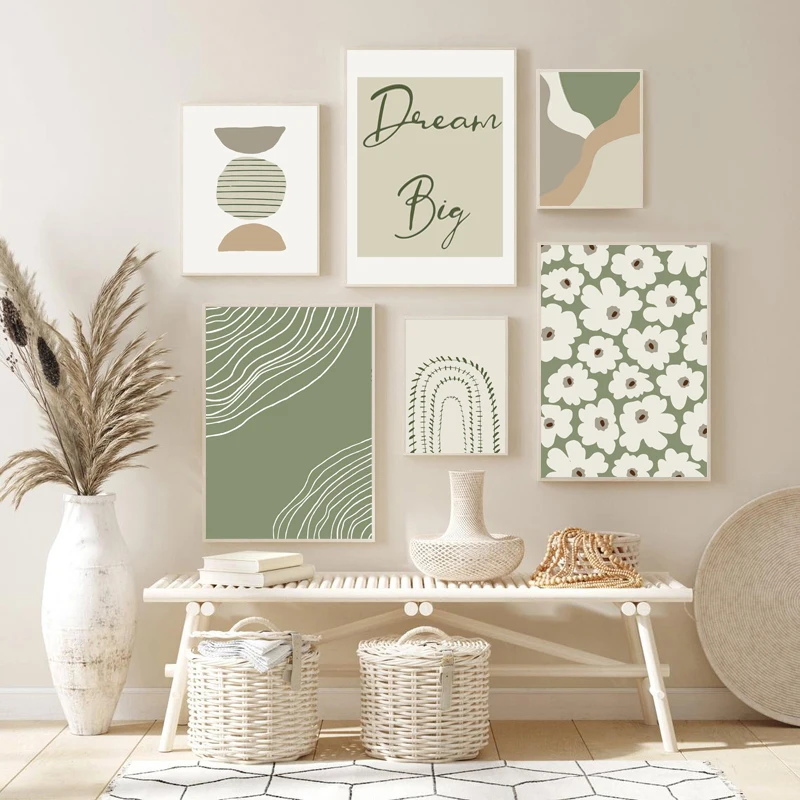 

Modern Art Abstract Shapes Illustrations Lines Botanical Boho Simple Style Wall Art Canvas Painting Home Decor