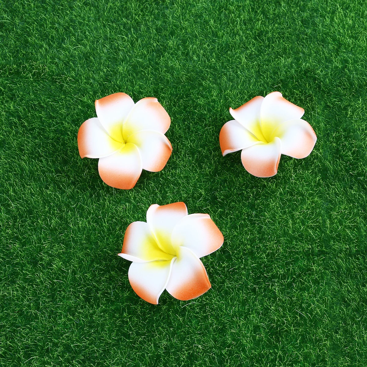 

100Pcs Foam Flower Set 6Cm Plumeria Artificial Orange for Wedding Party Decoration Hair Clip Beads Pendant Flower