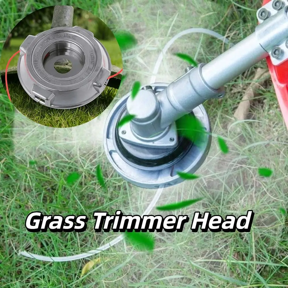 Aluminum Alloy Grass Trimmer Head Iron Disc Nylon Spool Lawn Mower Head Bump Feed No Need Disassemble Weeding Head