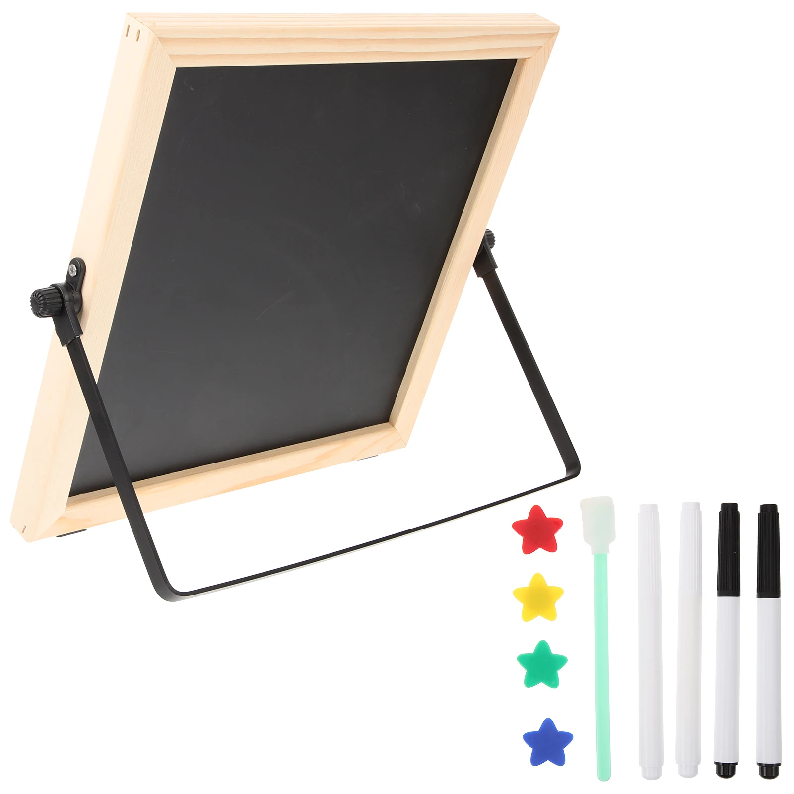 Quadro branco magnético dupla face 25x25cm, tamanho de mesa, escrita suave, placa de pintura infantil, rotação dobrável, adequado para crianças