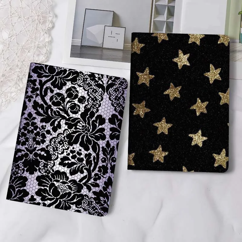 

Черный чехол для планшета из кружевной ткани с цветочным узором для Apple iPad Air Pro mini 1 2 3 4 5 6 7 8 9 11 M2 M3 M5 M4 5th 6th 7th 10th 11th, подарок