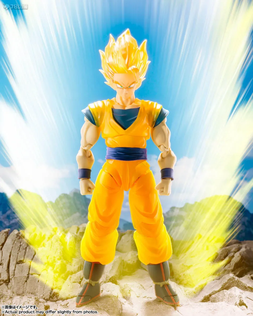 Bandai Original Dragon Ball Z TAMASHII NATIONS STORE Anime Figure Super Saiyan Son Goku Z Soldier Figure Collect Model Toy