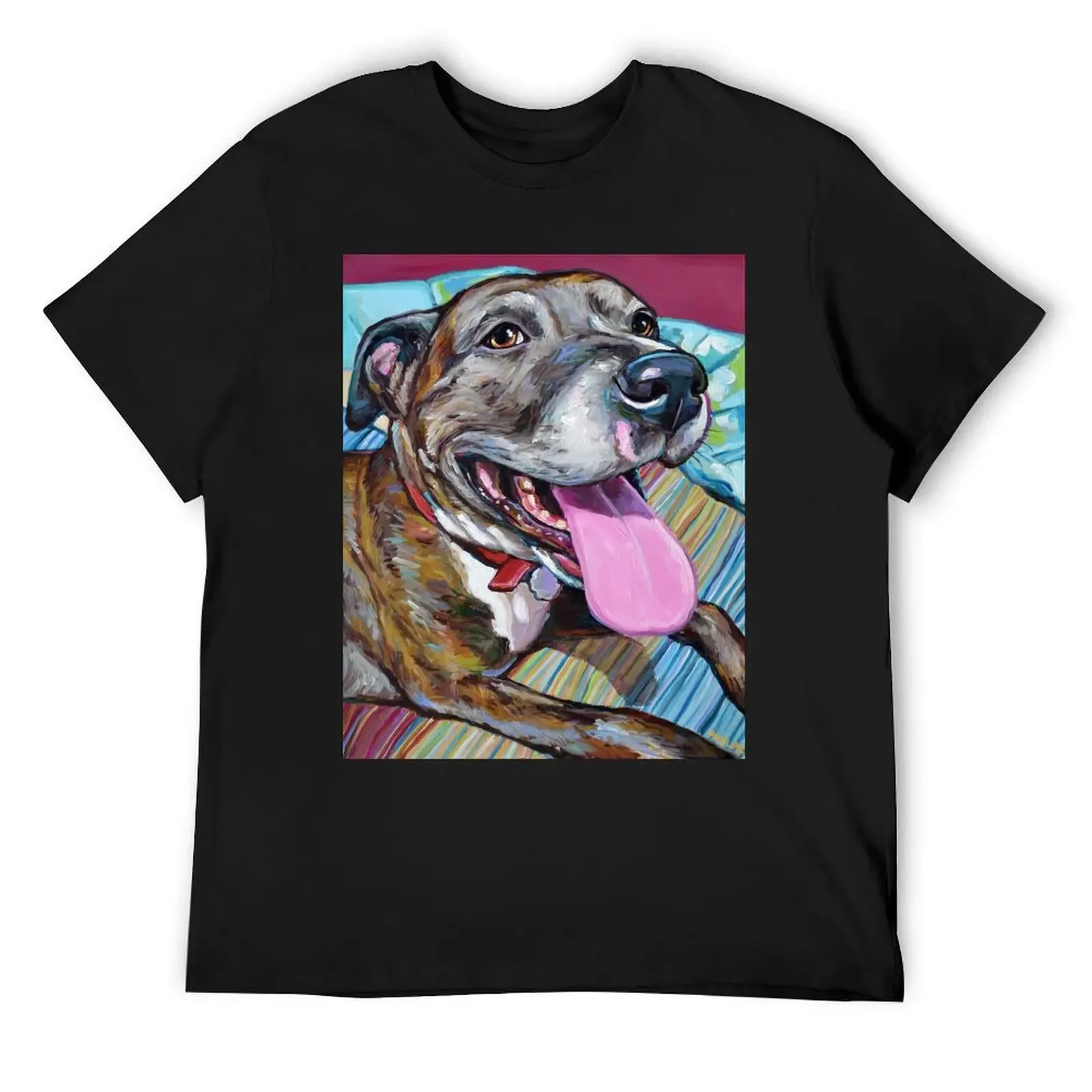 

Fawn Brindle Pitbull Mix Rescue Dog T-Shirt for a boy quick drying custom shirt graphics fitted t shirts for men