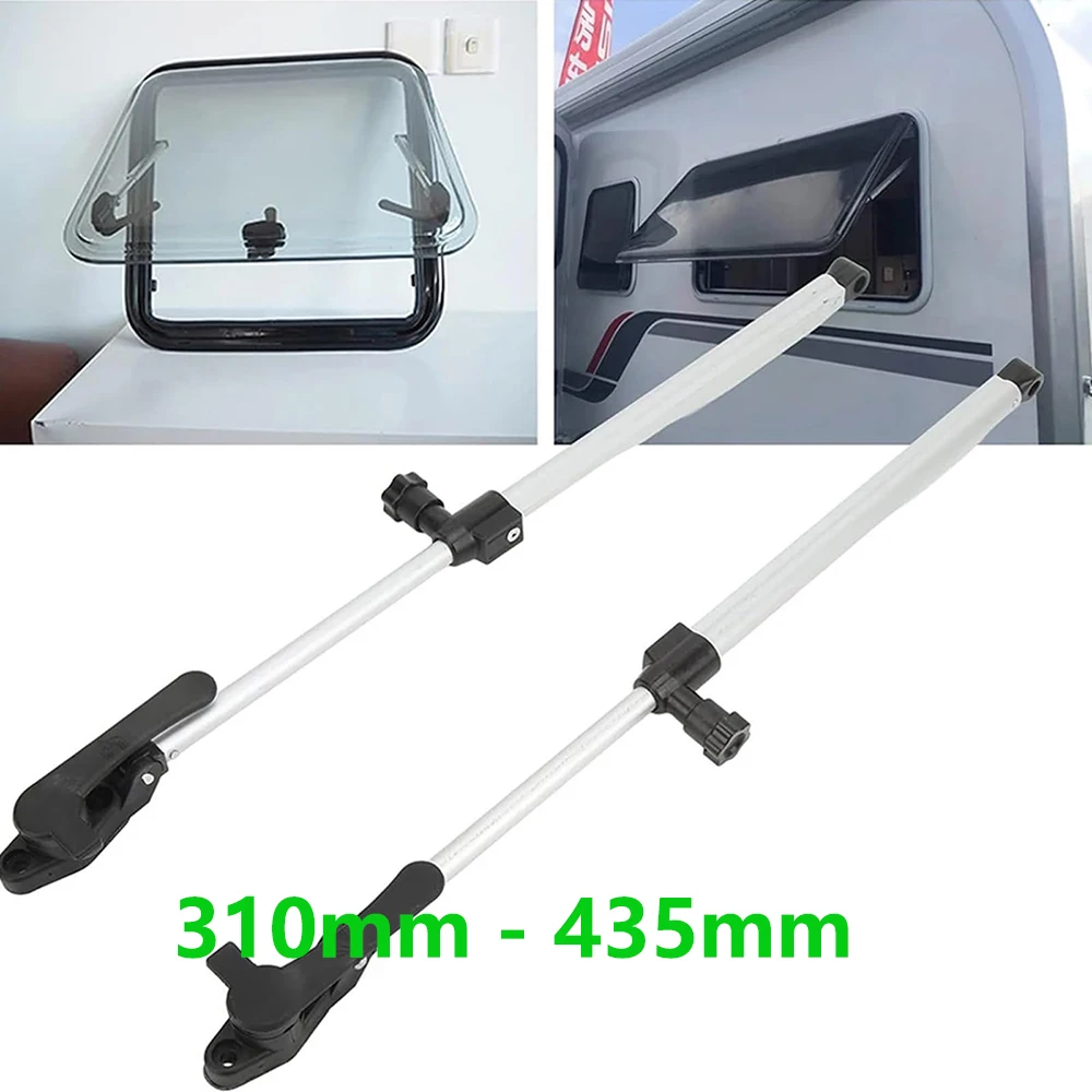 RV Window Support Rod 310mm‑435mm Aluminium Telescopic Window Lift Struts for Campers RV Motorhome Caravan Replacement