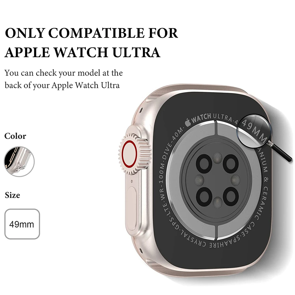 For Apple Watch Ultra Case 49mm apple watch 8 45mm 41mm No Screen Protector Shockproof PC Bumper for iWatch Ultra case 49mm