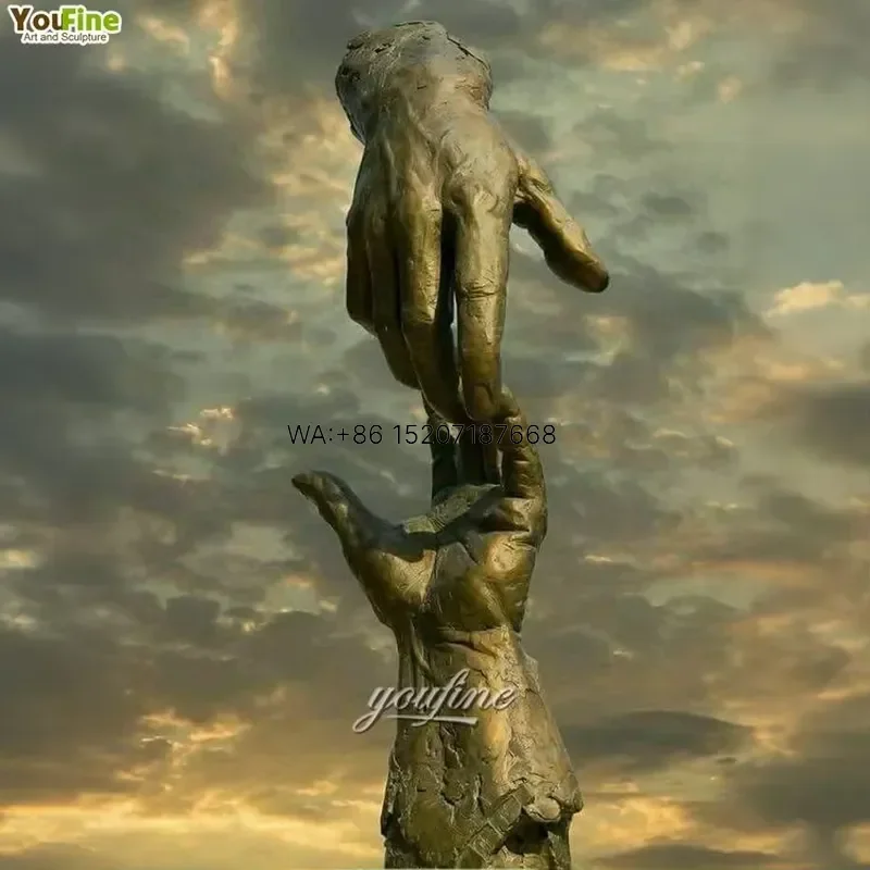 Wmwmnu Large Size Outdoor Park Decor Two Hands Bronze Statue Sculpture for Garden Yard Art Ornament Home Decoration