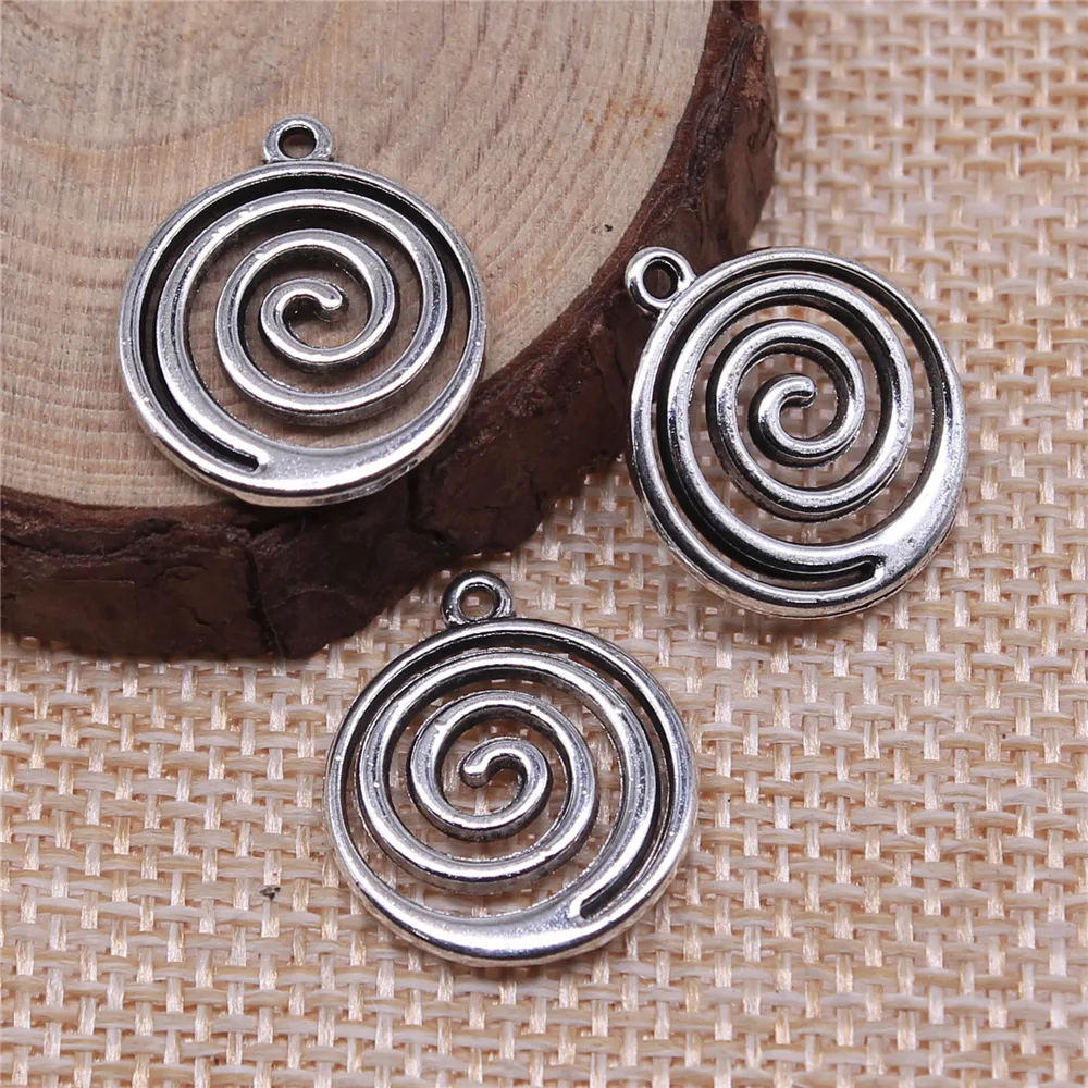 20pcs 11x8mm Antique Alloy Charms Spiral Screw Helix Spire Volution Tibetan Silver  Pendants Jewelry Making DIY Handmade Craft