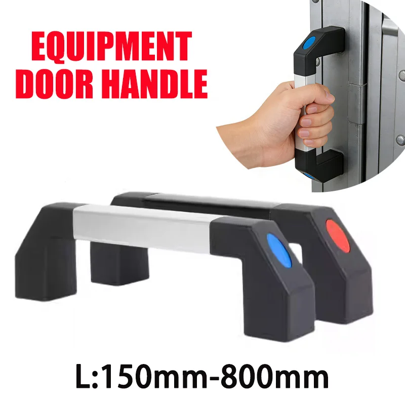 1pcs 150mm Black Industrial Tubular Handle Aluminum Alloy Square Tube CNC Machining Center Door Handle XAH21-XAH22 Nylon Base
