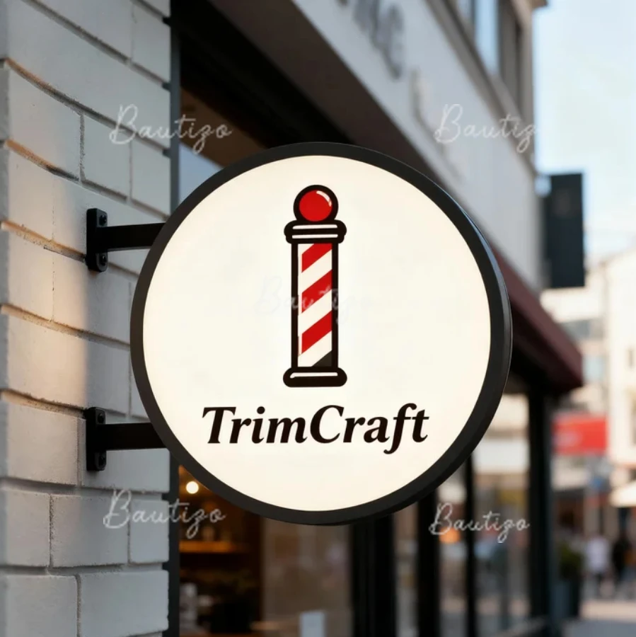 Exterior Illuminated Round Blade Signage Sign Double Sided Custom Led Outside the House Wall Mounted Window Circle Addressable