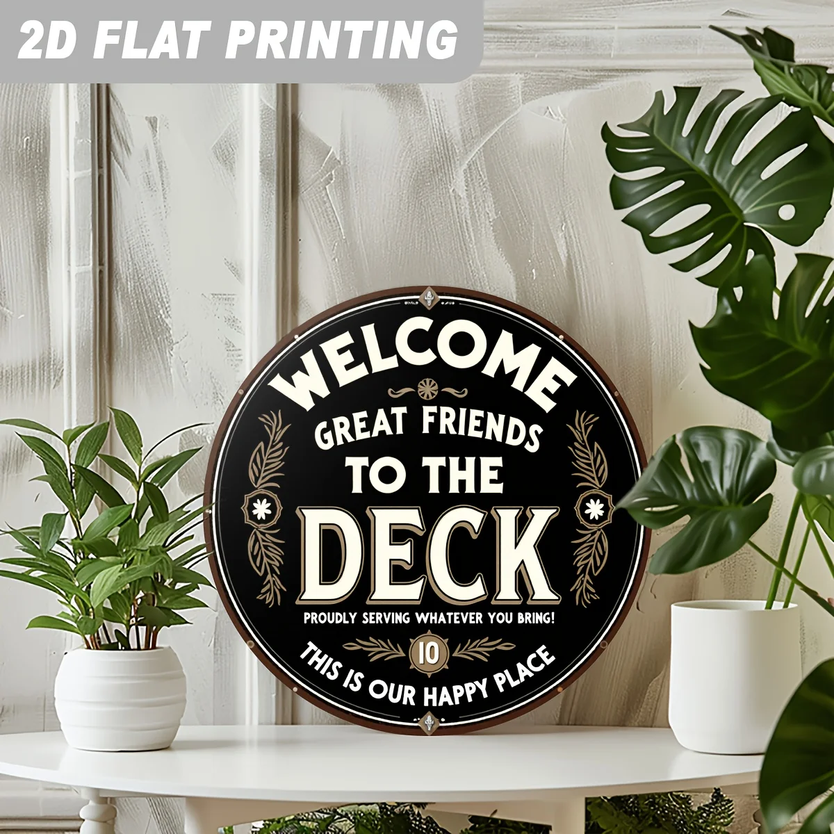 2D Flat, 1pc Vintage Welcome Deck Sign - 