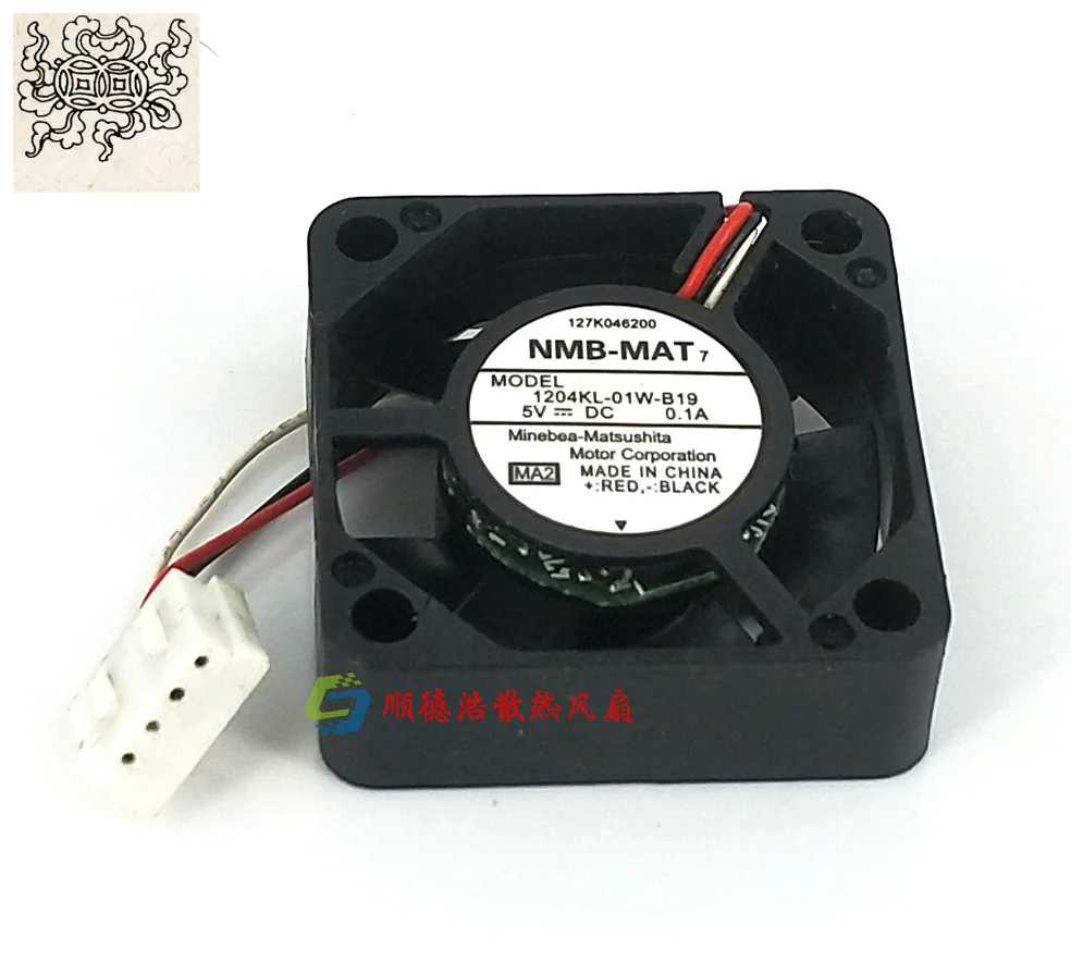 Ltsf ل NMB 1204KL-01W-B19 MA2 DC 5V 0.10A 30x30x10mm 3-Wire مروحة تبريد الخادم