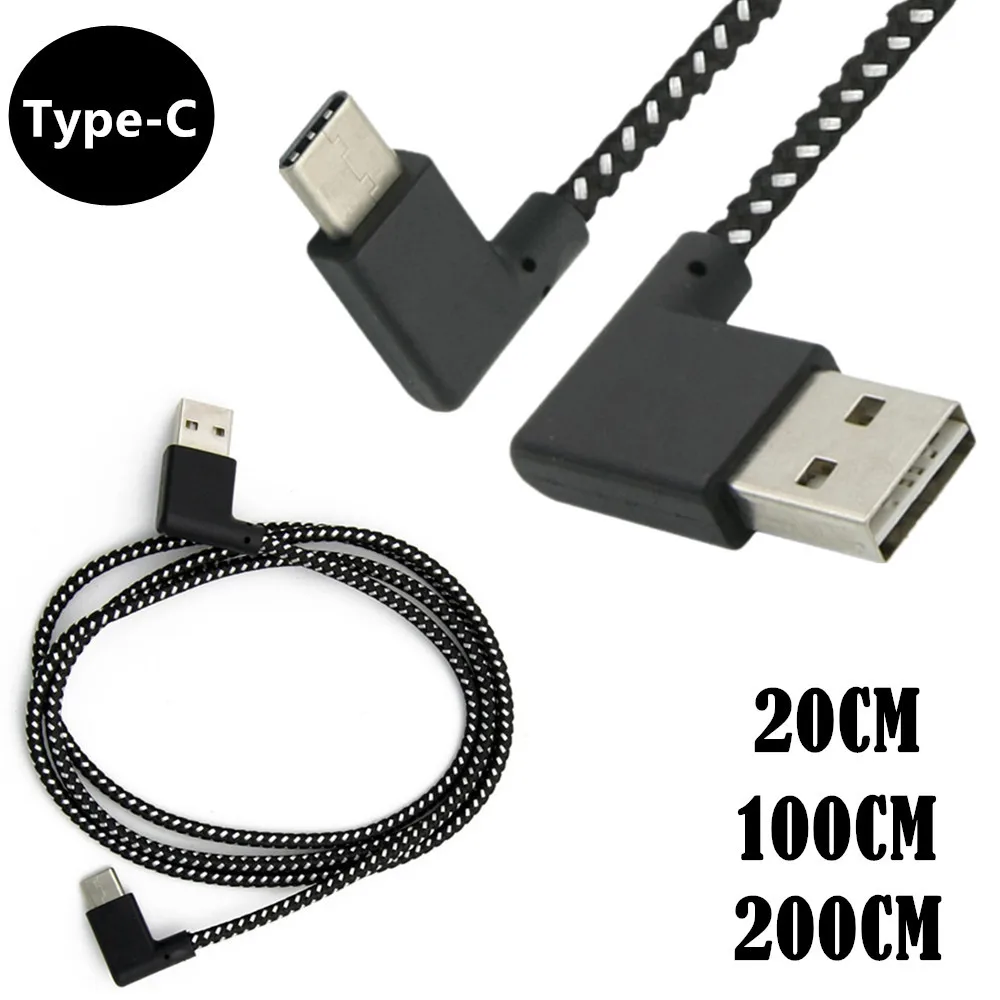 90 درجة زاوية USB2.0 (Type-A) ذكر إلى USB3.1 (Type-C) ذكر 90 درجة زاوية USB مزامنة البيانات وشحن كابل موصل 0.2 متر/1 متر/2 متر