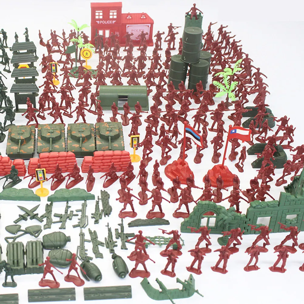 

330 Pcs Kids Toys Army Tank Car Mini Figures Base Playset Cars for Boys Vehicles