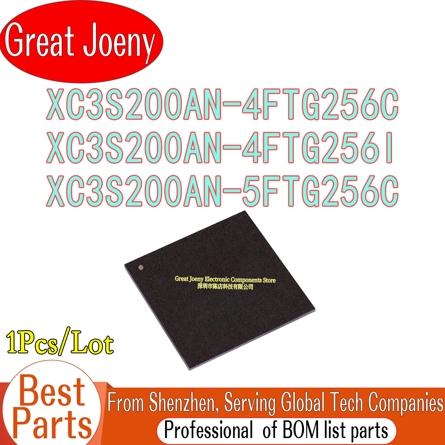100% New Original XC3S200AN XC3S200AN-4FTG256C XC3S200AN-4FTG256I XC3S200AN-5FTG256C IC Chipset BGA-256