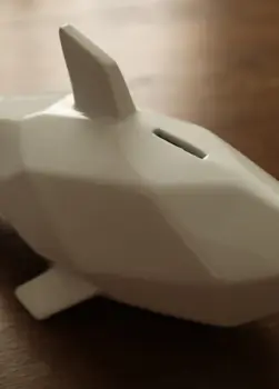 Trojrozměrné velké žraločí keramické prasátko nové kreativní jednobarevné prasátko dekorace do domácnosti ozdoba příslušenství 8 nejlepší prodej velké keramické prasátko - №7