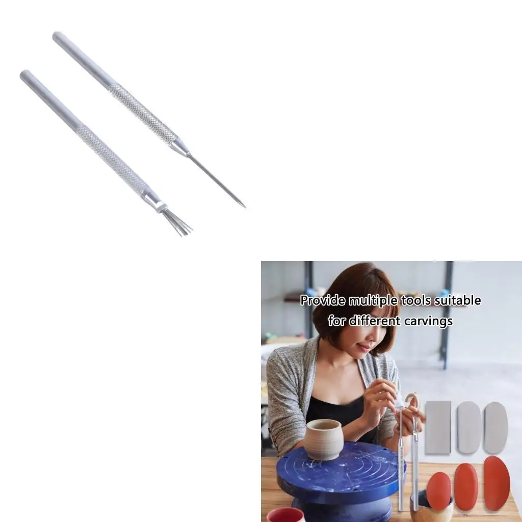 

P82E Ergonomic Pottery Scraper Cutter & Sculpture Tool 8Pieces Suitable for Clay Cake Art Crafting Detailing
