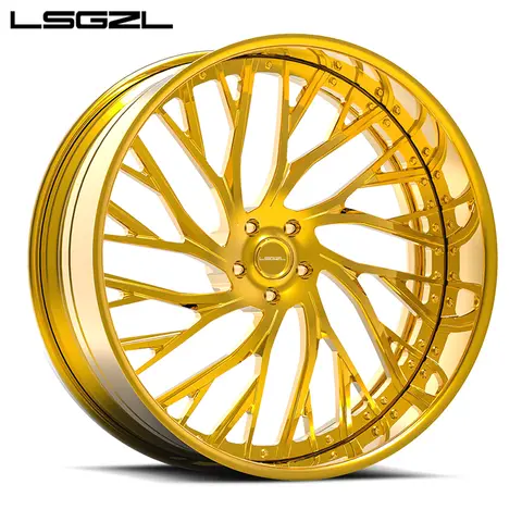 Niestandardowa 2-częściowa kuta złota chromowana felga 5x114,3 5x120 5x130 5x112 18 19 20 21 22 23 24 26 28-calowe koło