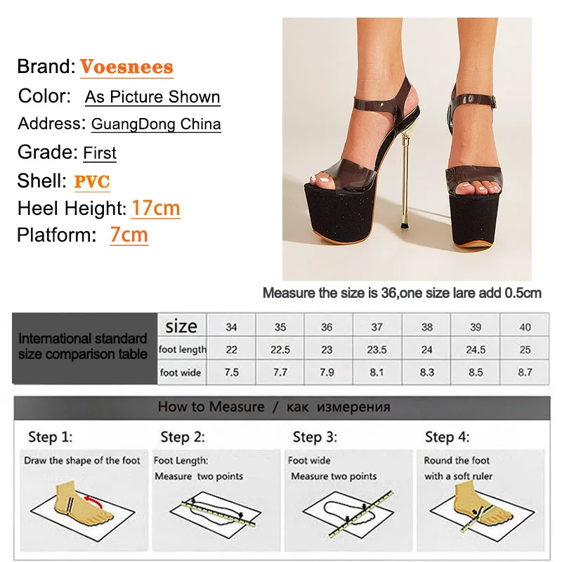 Color-changing Glass Rubber Strip Sandals 2022 New Design Models Shoes For Women Summer Platform Plus Size Sexy High Heels Pumps