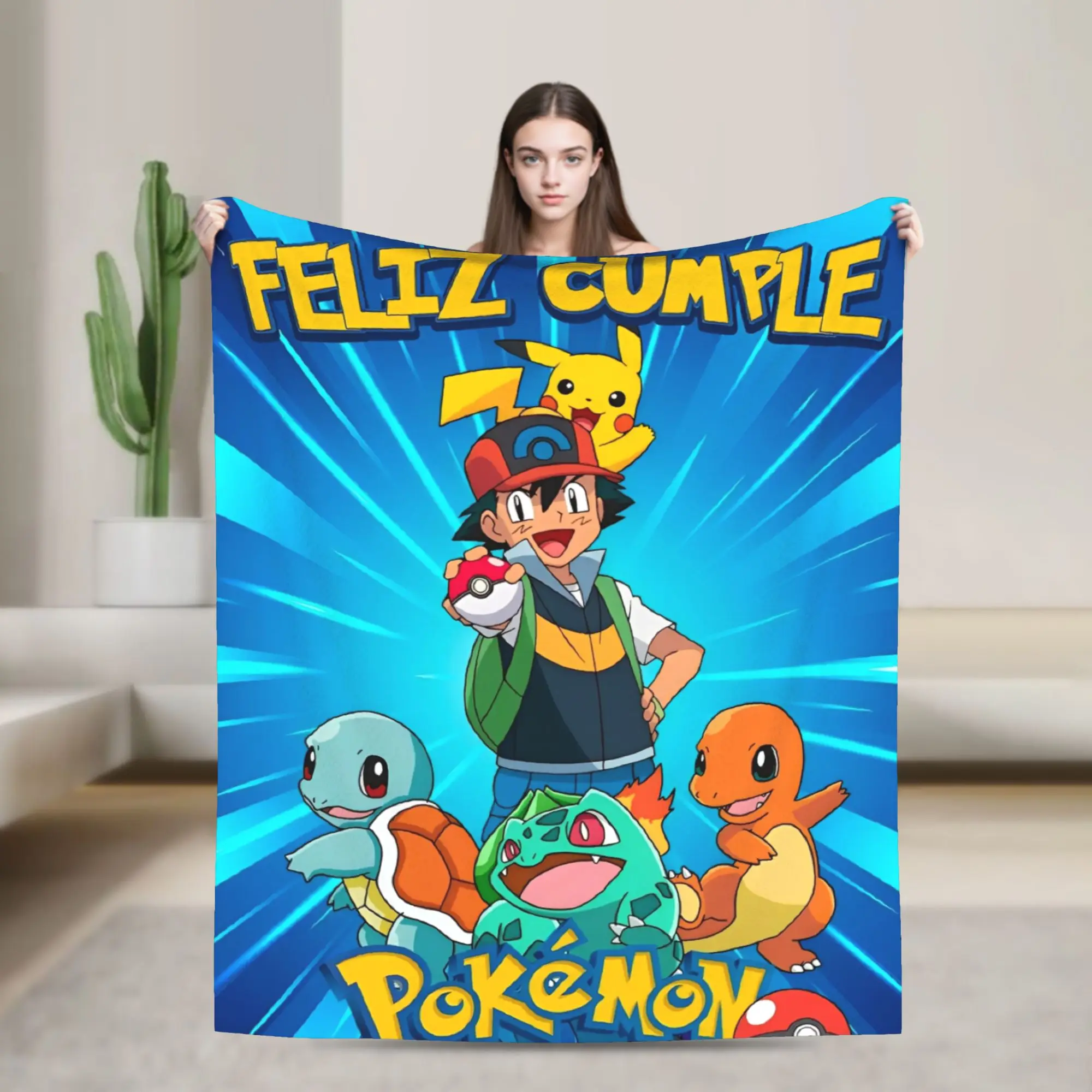 

Pokemoned Cartoon Knitted Blankets Wool Throw Blankets Summer Air Conditioning Decoration Ultra-Soft Warm Bedsprea,