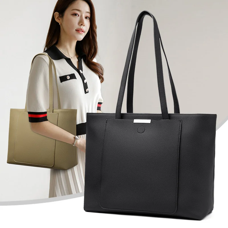 

Women Cow Leather Large Size Underarm Shoulder Bag High Quality Genuine Leather Handbag Casual Large Capacity Tote Bag