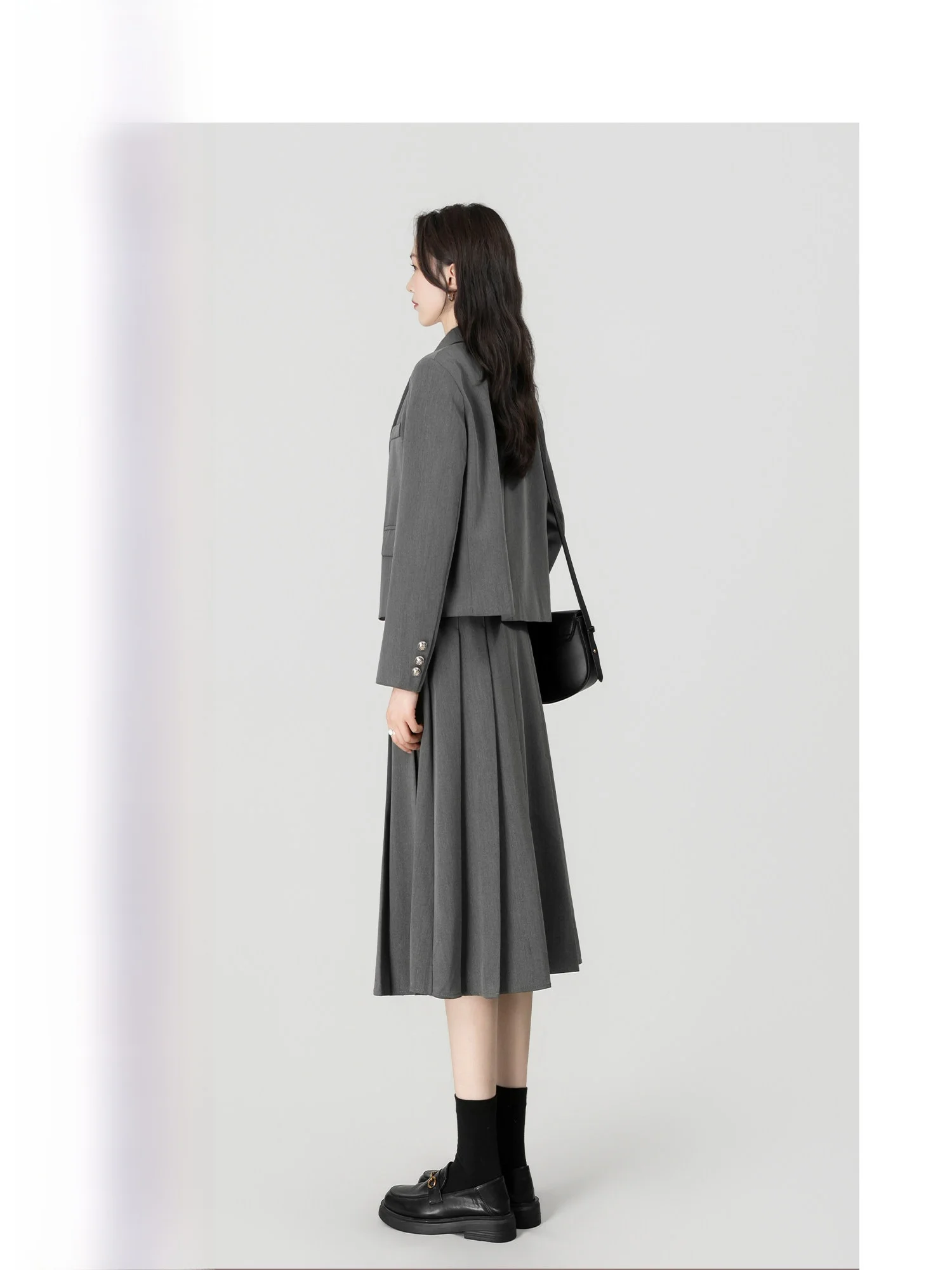 

Early Spring Casual Suit Set A-Line Skirt Two-Piece Set Wave Egg Style Long Sleeve Business Women's Fashion Ensemble