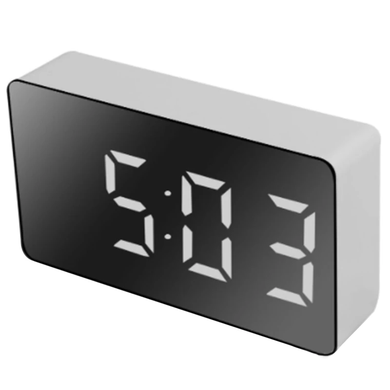 Hot LED Multifunctional Mirror Clock, Digital Alarm Snooze Display Time Night LCD Light,Desktop USB 5V/No Battery Home Decor