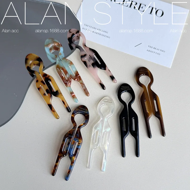 

Acetate Hair Stick and U-Pin Set Hairpins for Easy Bun Updo, Women's Elegant Hair Accessories