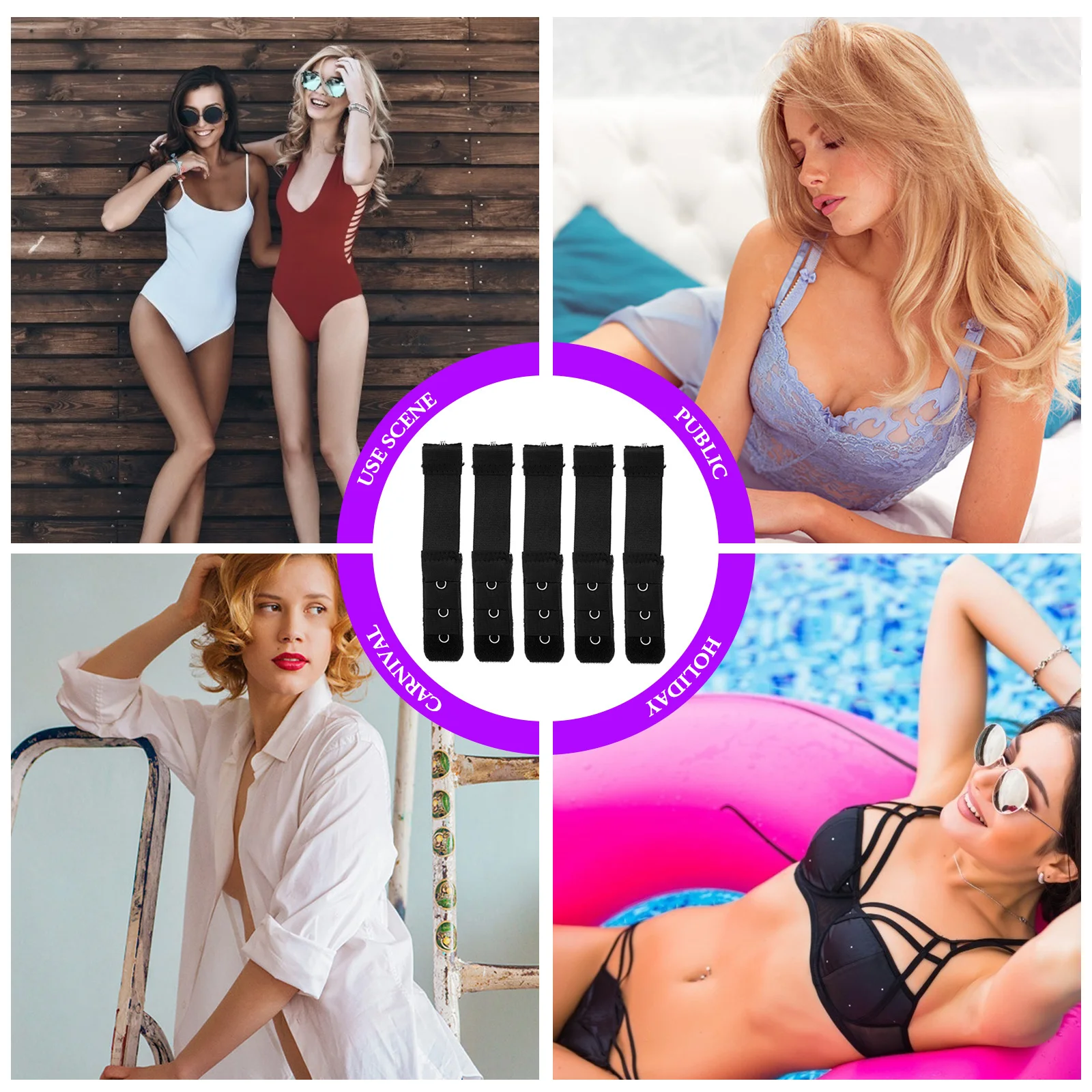 20 шт., удлинители для бюстгальтера из нержавеющей стали, эластичные 3 ряда, 1 крючок, удобные аксессуары для нижнего белья, зажимы для удлинителя бюстгальтера