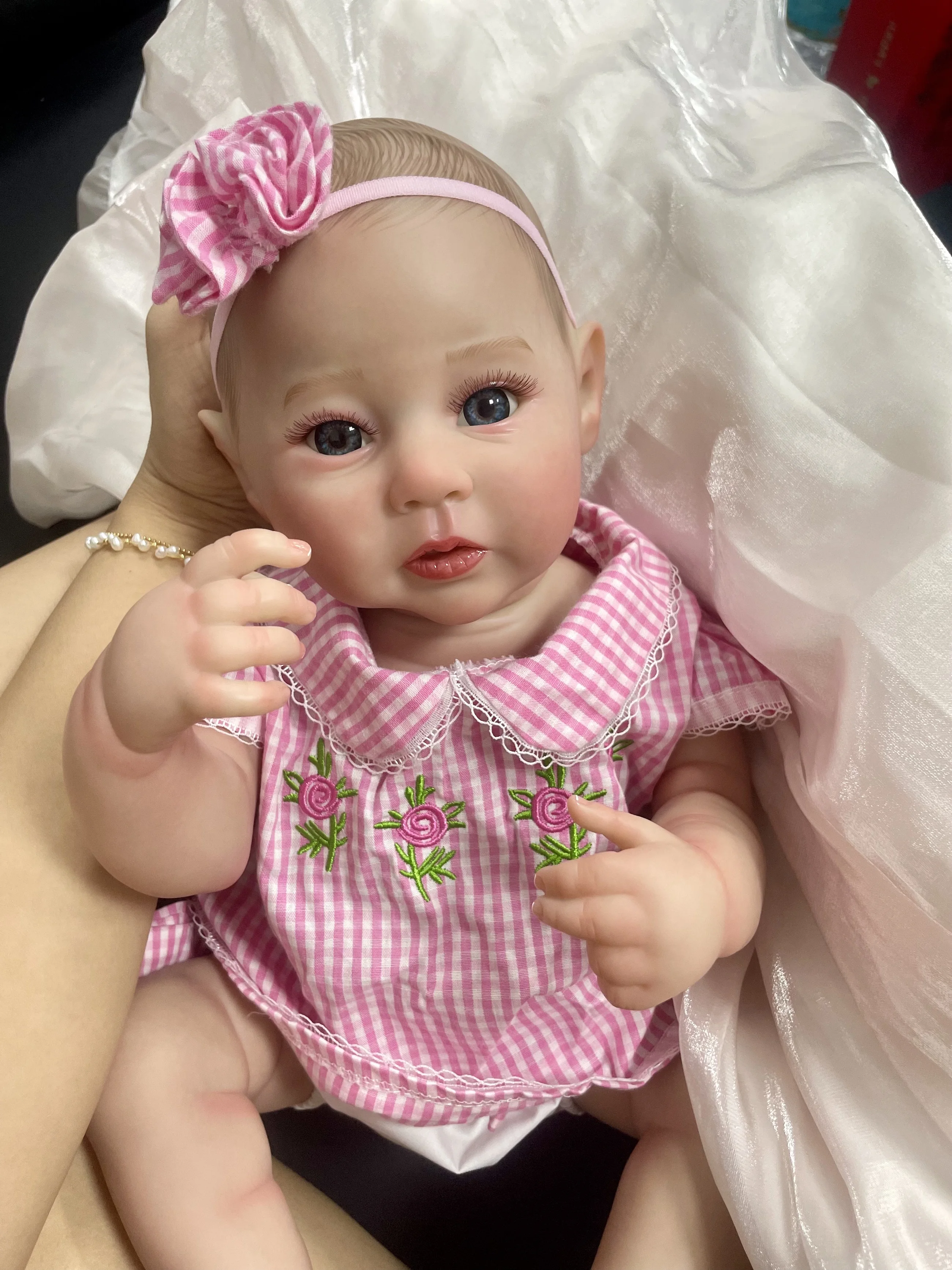 18 Inch Full Body Silicone Vinyl Girl Raven Reborn Baby Doll Washable Bebe 3D Painted Skin Reborn Collectible Art Christmas Gift