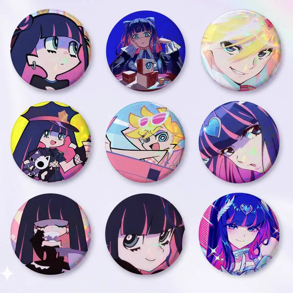 A-Characters Anarchy Stocking 75x75 25x25 Mm Cartoon Round Brooches On Backpack Shirt Accessories Jewelry Badge Gift For Friends