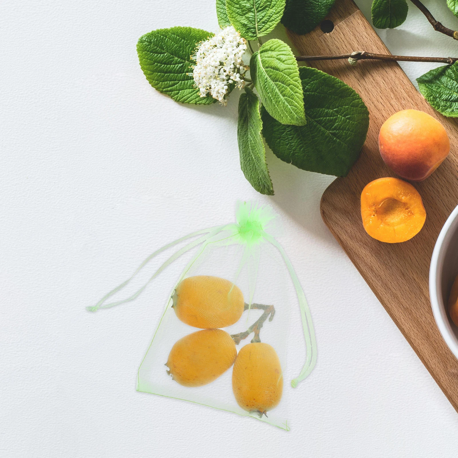 

100Pcs Durable Fruit Protection Bags Drawstring Mesh for Vegetables and Fruits