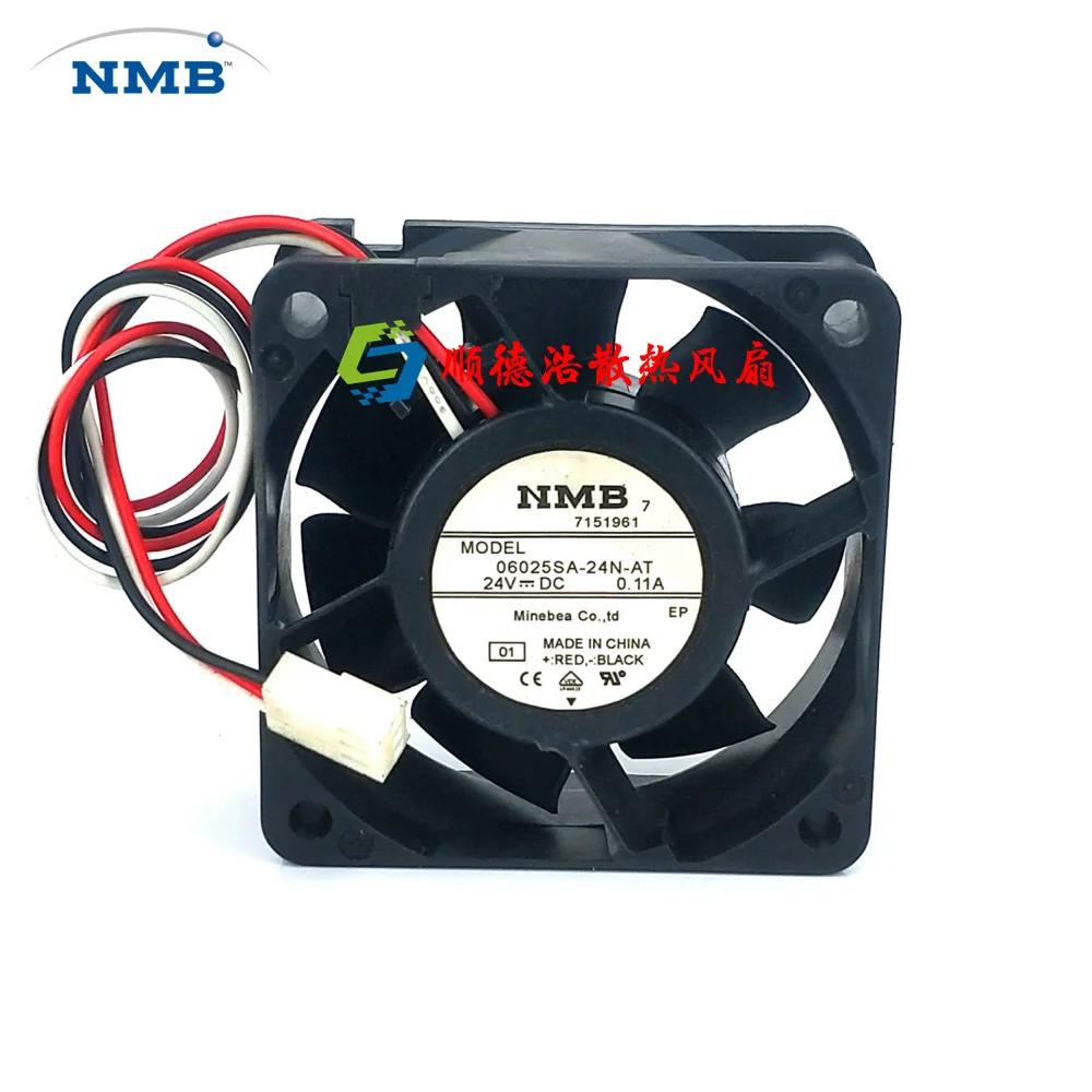 

NMB 06025SA-24N-AT 01 DC 24V 0.11A 60x60x25mm 3-Wire Server Cooling Fan