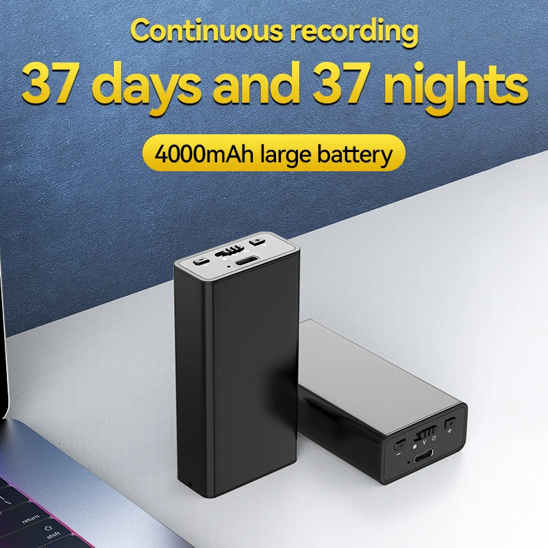 Grabadora de Audio con un clic activada por voz, dictáfono, voz larga, grabación de 3 horas, conexión magnética OTG, grabadora de voz Digital
