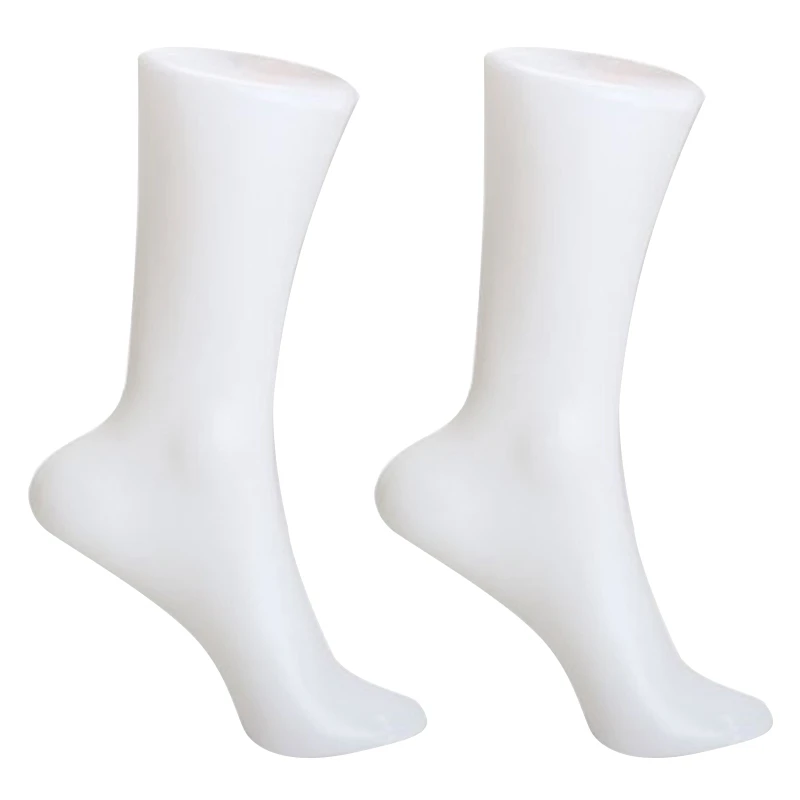 4PCS Female Foot Sock Sox Display Mold Short Stocking Mannequin White