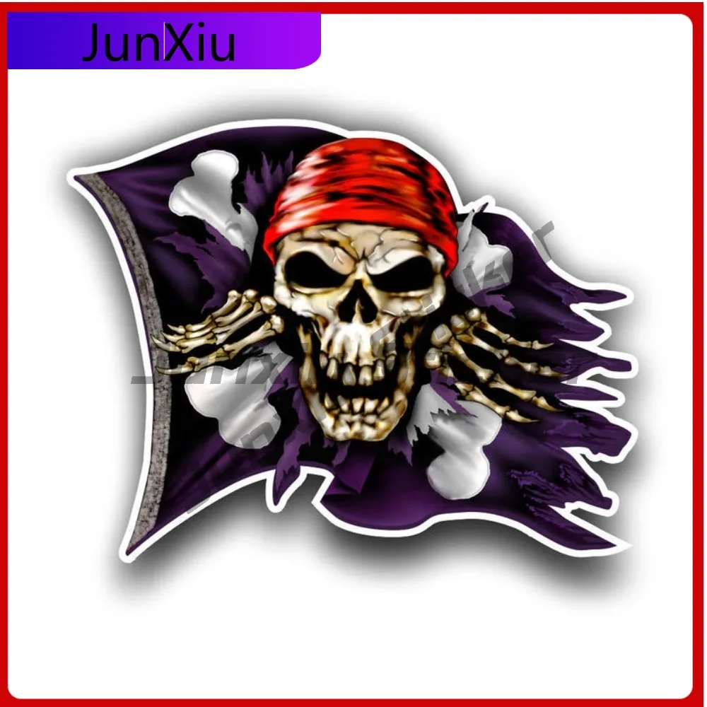 

Pirate Jolly Roger Sticker Personality Occlusion Scratch Exterior Accessories Decal Rv Camper Windows Windshield Luggage Kayak