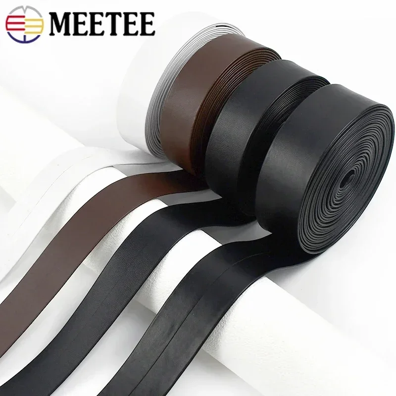 5M 5-30mm Synthetic Leather Webbing Tape Soft PU Hemming Ribbon Jewelry Decoration Rope Bows Band Clothes Bags Edge Accessories