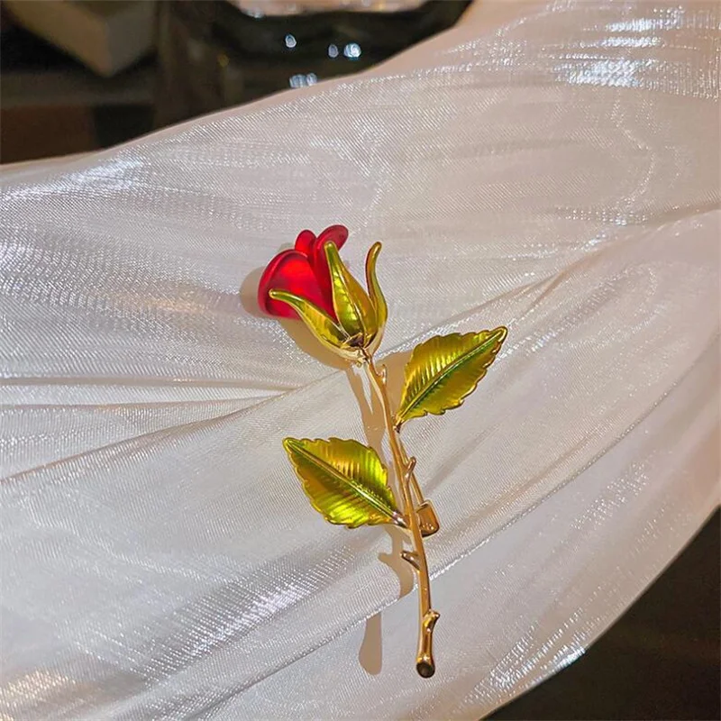 سحر بروش مجوهرات يدويا روز زهرة ليف بروش الملابس التبعي بروش حساسة لاجتماعات الأعمال موضة الزفاف #4