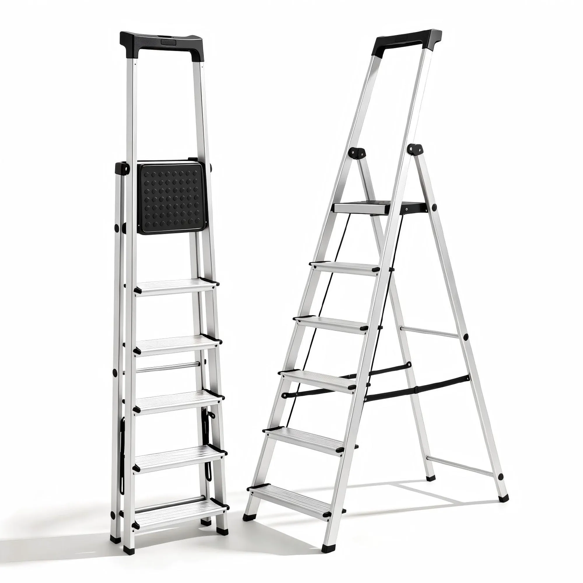 6‑Step Aluminum Folding Step Stool Ladder, 330 lbs Load Capacity for Home Use