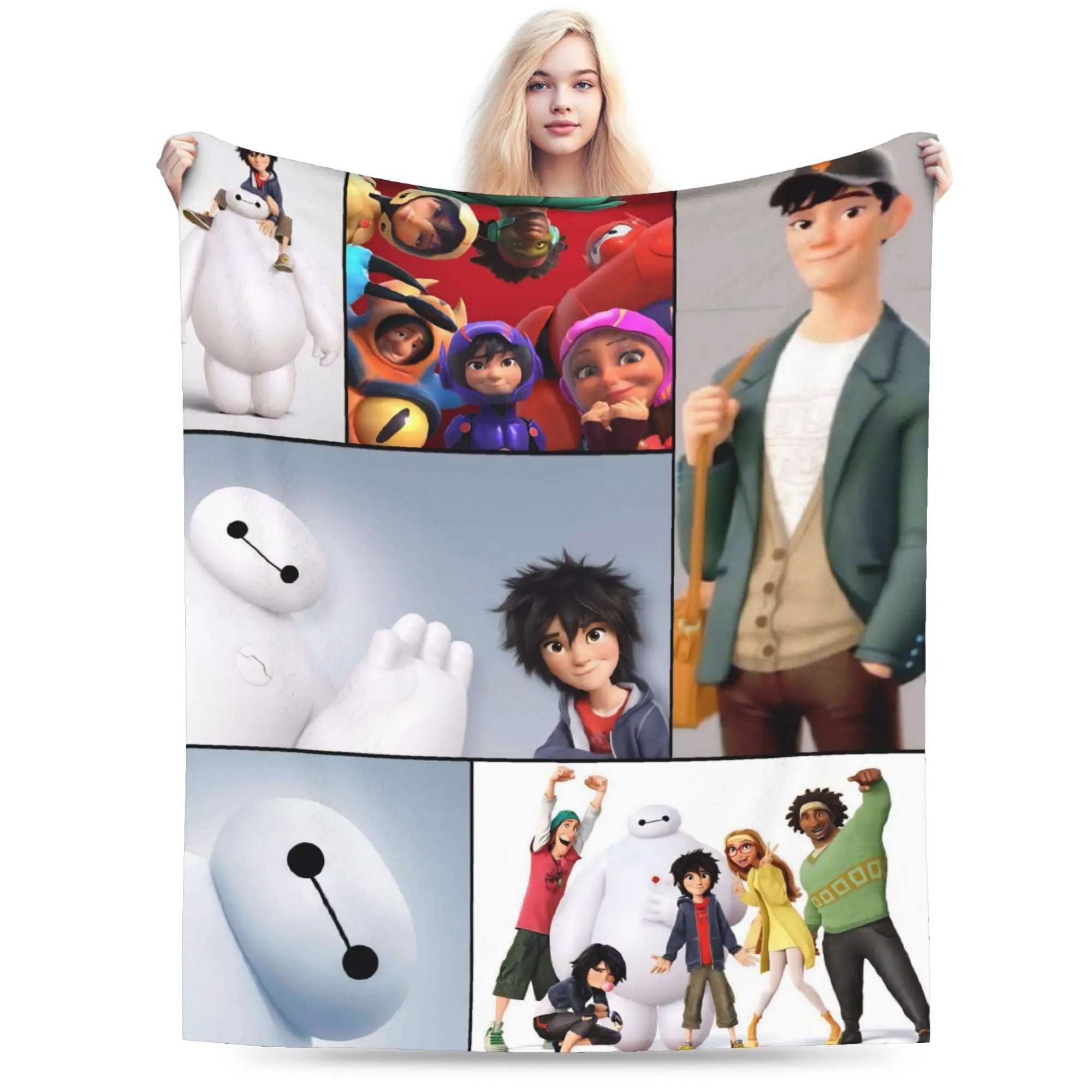 Big Heros 6 B-BaymaxS Plush Blankets Boy Girl  Flannel Throw Blanket For Living Room Super Design Quality Bedspread Gift Idea