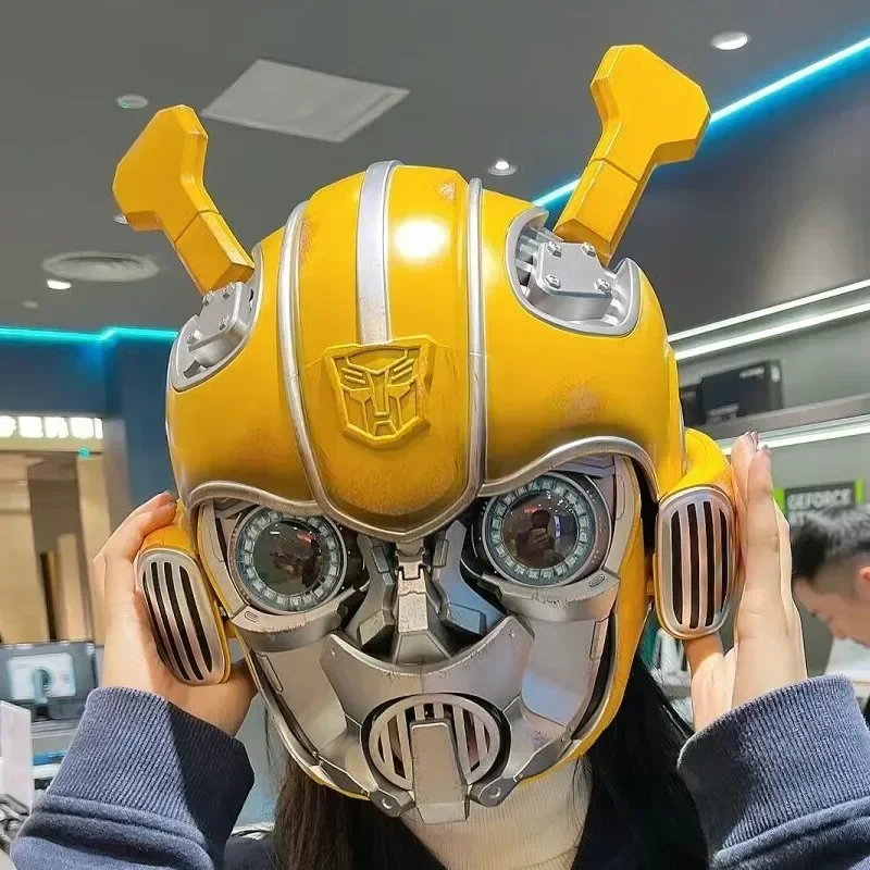 Hot Genuine Original Bumblebee 1:1 Helmet Genuine Anime Fiugre Wearable Face Changing With Speakers Model Dolls Decor Kid Gifts