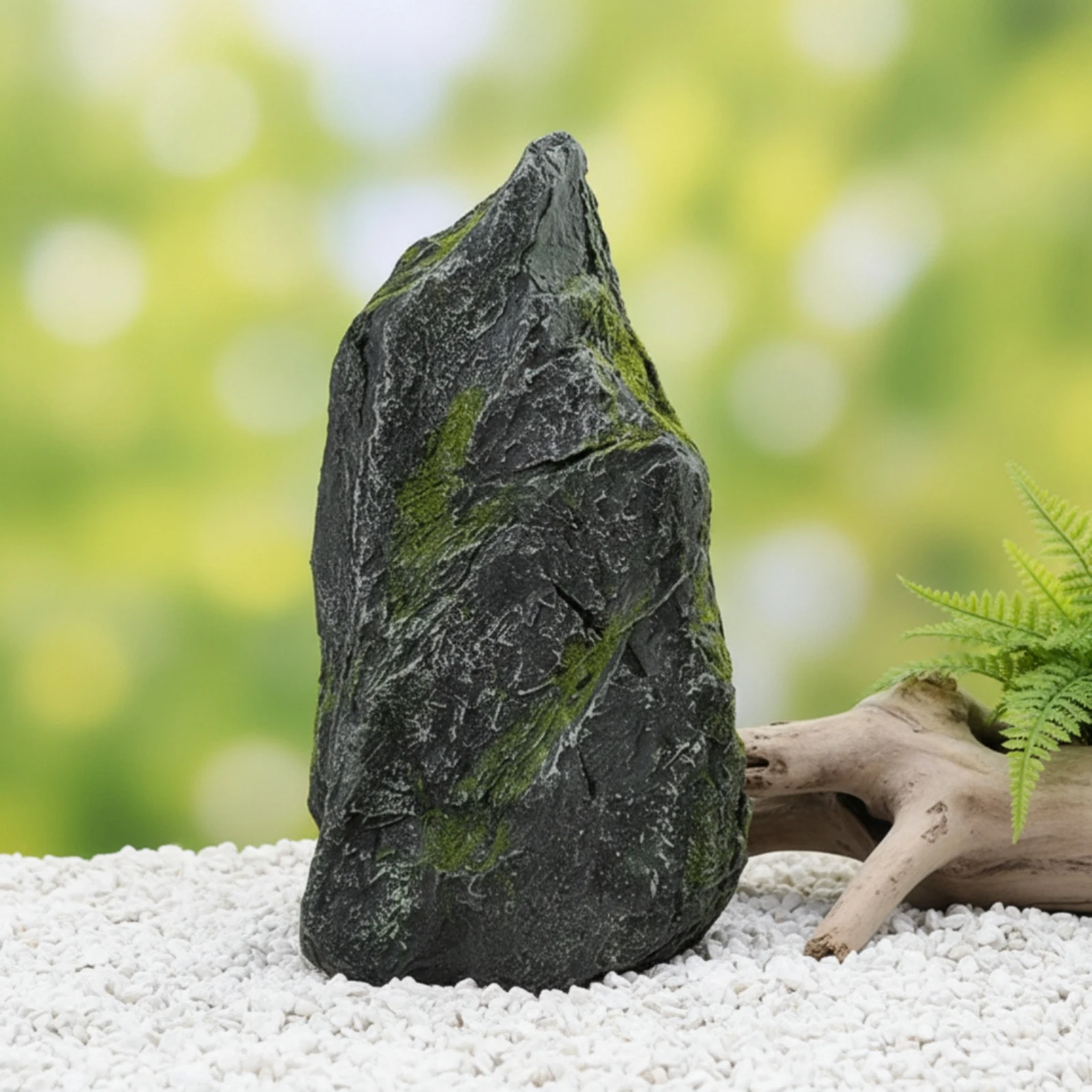 Decorative Fake Rock with Lichen Versatile Landscape Fake Rock Simulated Stone Lifelike Faux-Stone Accent Portable for Courtyard