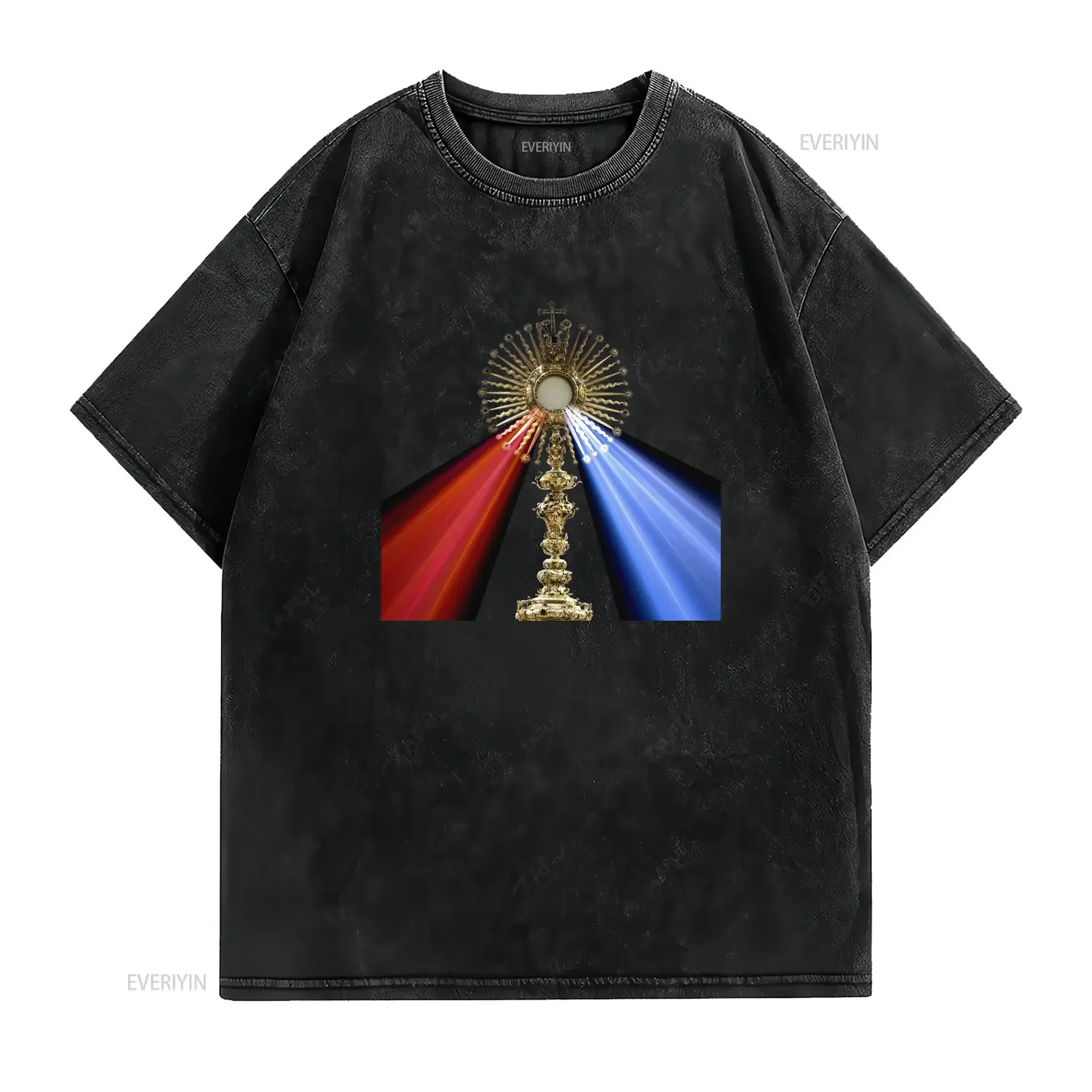 Jesus Divine Mercy Eucharist Holy Host Mass Catholic Prayer Active T Shirt vintage Washed Casual streetwear Stylish Stretched