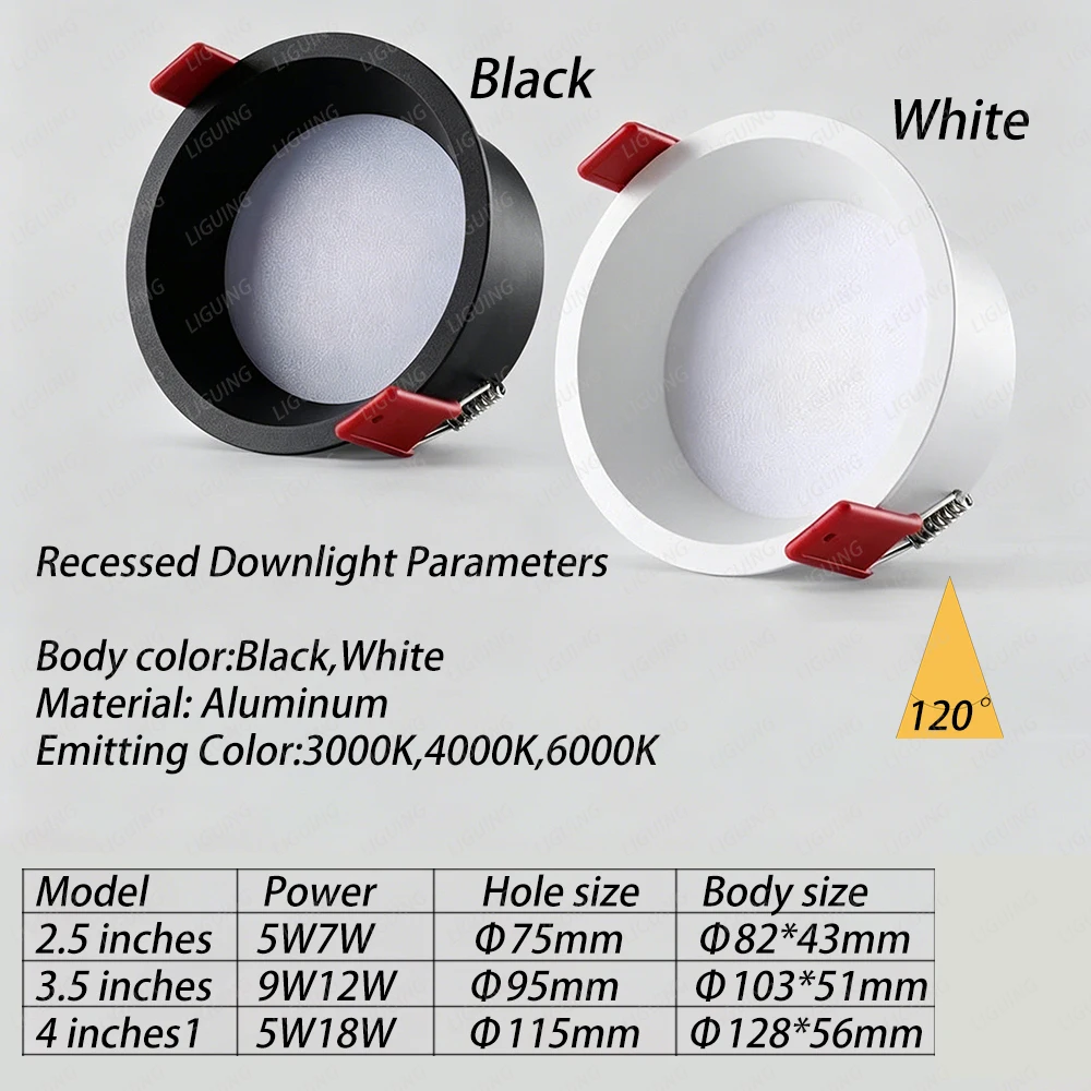Dimmable Downlight Recessed LED Ceiling Lamps Embedded Lights For Kitchen Living Room Home Decor Indoor Lighting 110V 220V