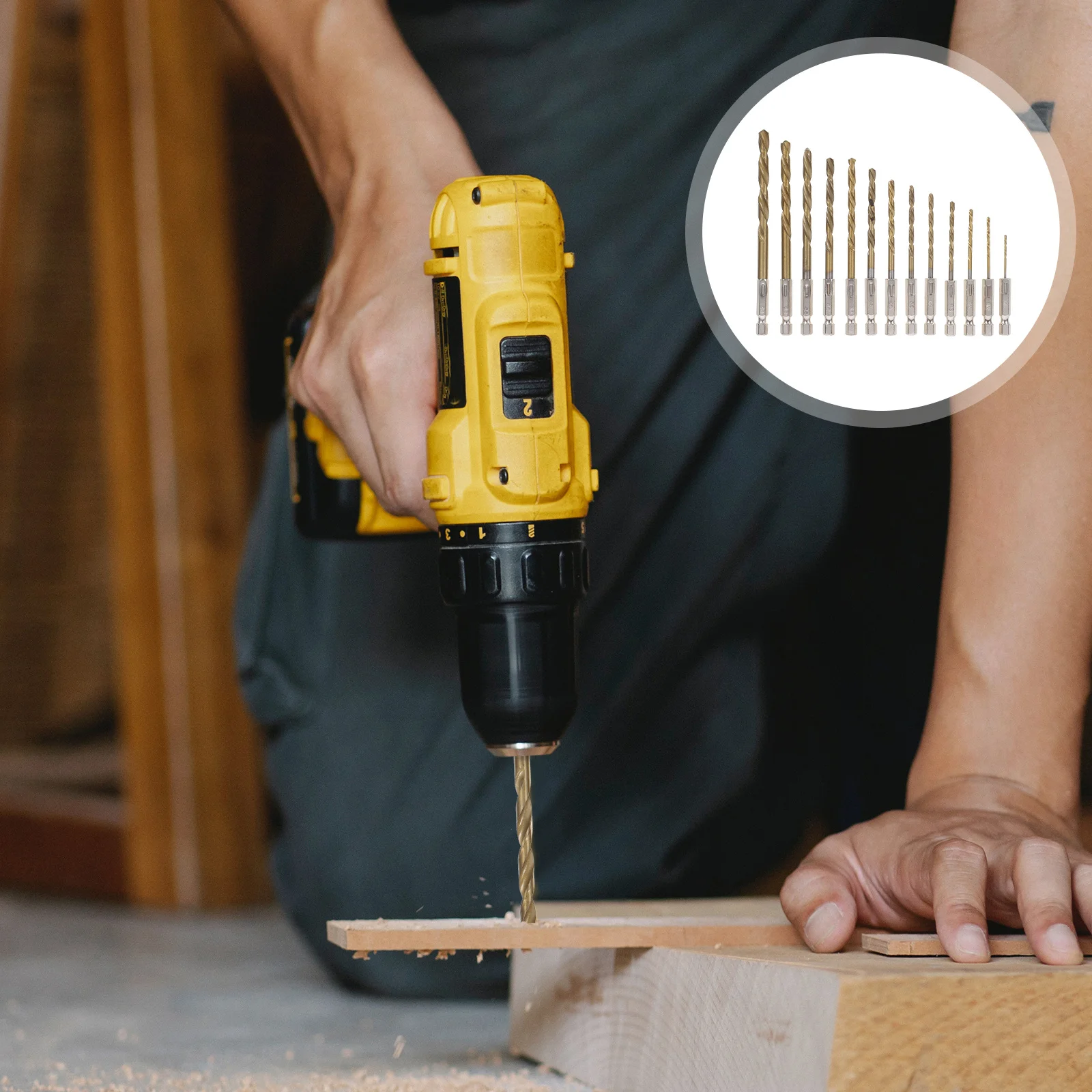 13Pcs Drill Bits Set Twisted Hex Shank Multipurpose Plastic Concrete Brick Cement Drilling Concrete Drill Bits